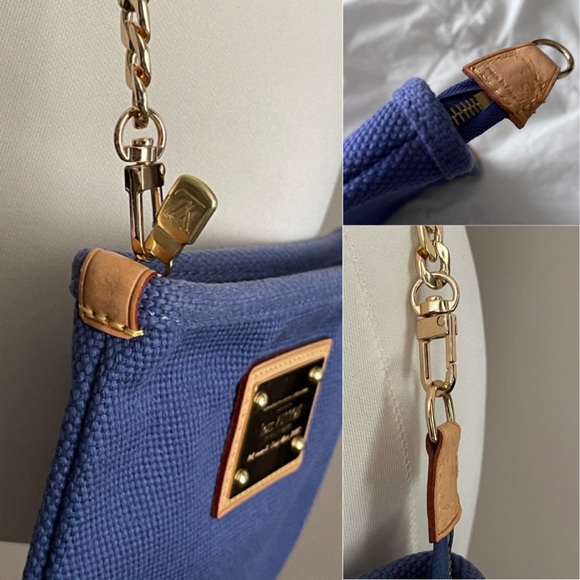 ✨Authentic Rare LOUIS VUITTON Purple Canvas Clutch Wristlet Crossbody Bag - Picture 13 of 16